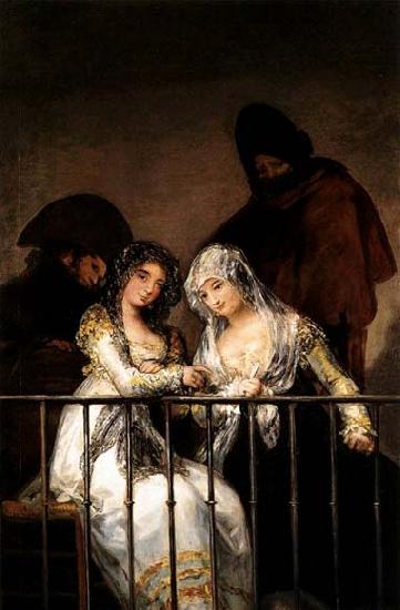 Francisco de goya y Lucientes Majas on Balcony oil painting image